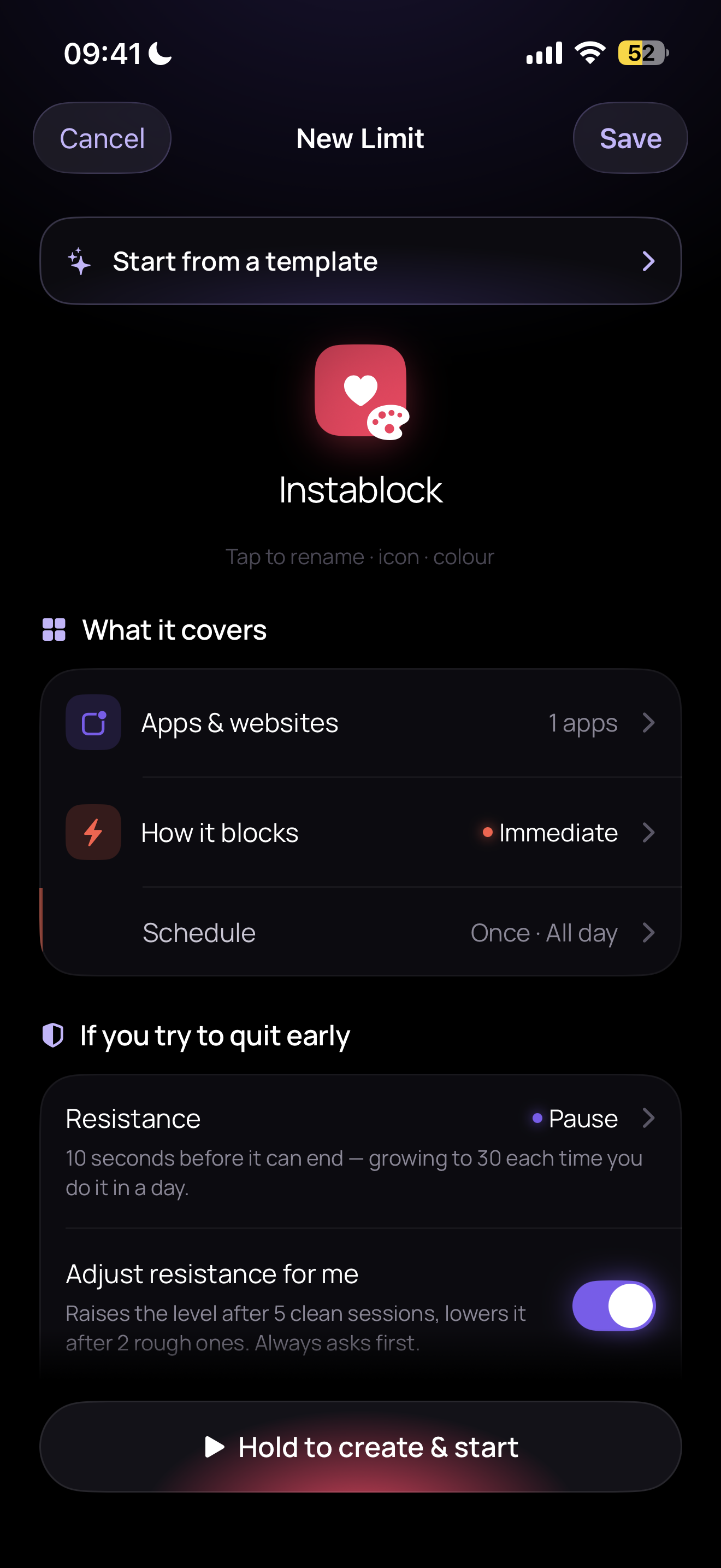 Setting up a new limit in Unlinkd, with its resistance level